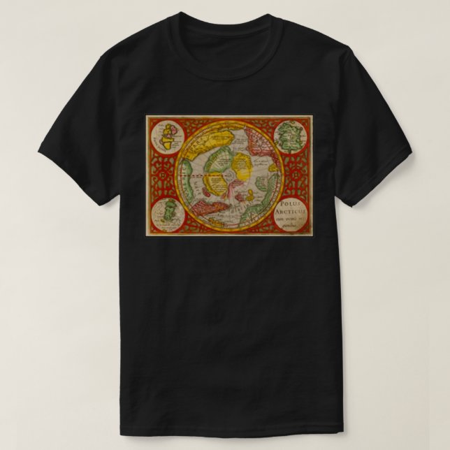 Hyperborea Flat Earth Azimuthal Equidistant Projec T-Shirt (Design Front)