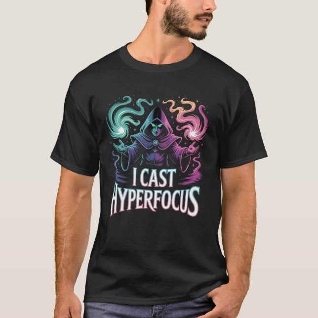 Hyperfocus Magic Spell Gamer Artwork Autism Mage M T-Shirt (Front)