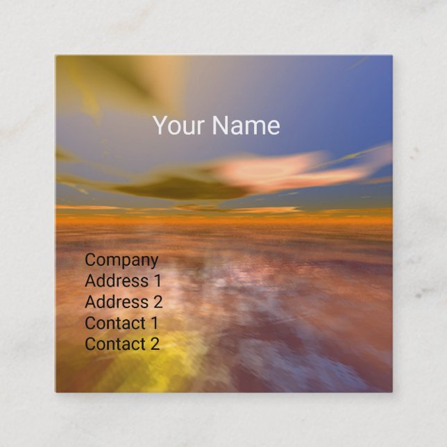 HYPERION WORLD ALIEN LANDSCAPE Science Fiction Square Business Card (Front)