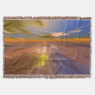 HYPERION WORLD, ALIEN SEASCAPE SKY ,CLOUDS Sci-Fi Throw Blanket