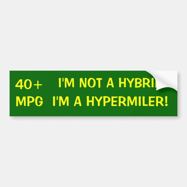 hypermiler bumper sticker (Front)
