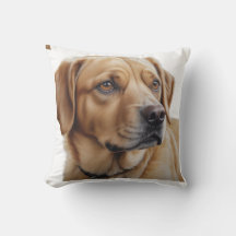 Hyperrealistic Dog Portrait Throw Pillow