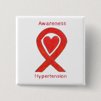 Hypertension (HTN) Awareness Red Heart Ribbon Pin