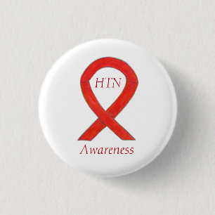 Hypertension (HTN) Awareness Ribbon Custom Pin