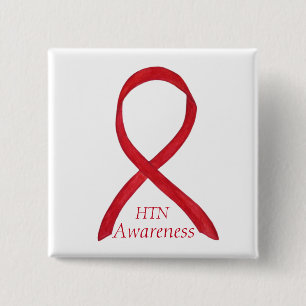 Hypertension (HTN) Awareness Ribbon Custom Pin