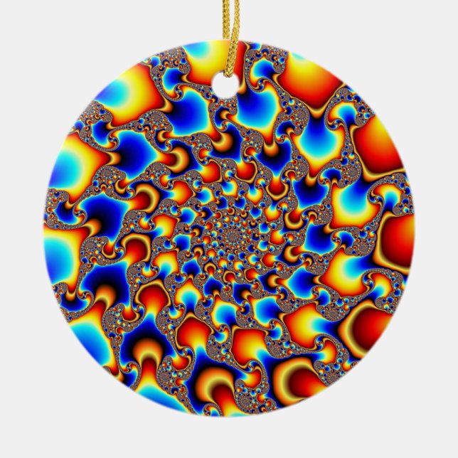 Hypn0sis - Fractal Art Ceramic Tree Decoration (Front)