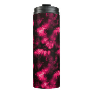 Hypno Pattern. Pink Shibori Fabric. Dark Hypno Spi Thermal Tumbler