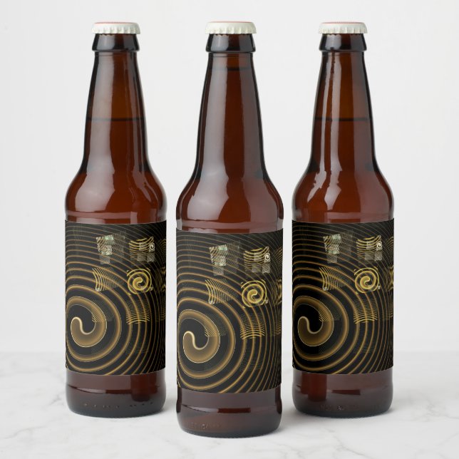Hypnosis Abstract Art Beer Bottle Label (Bottles)