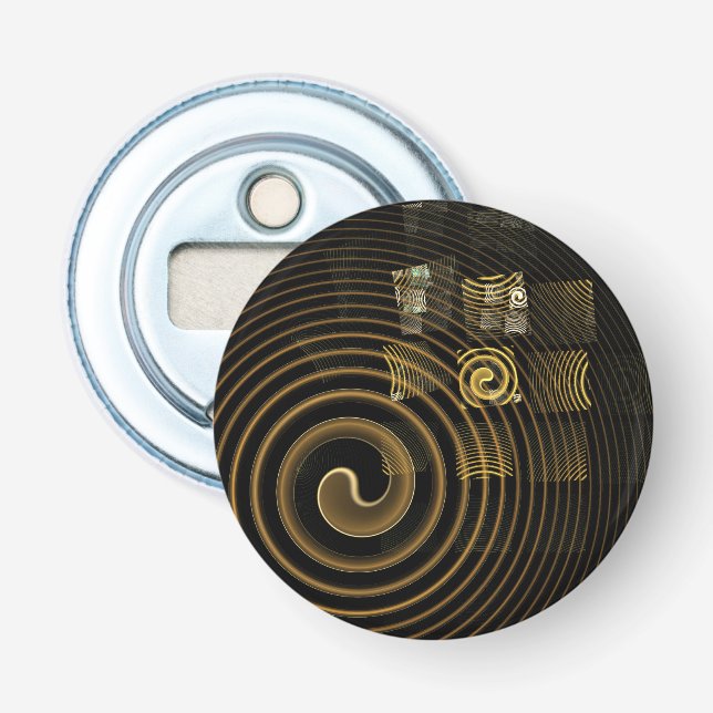 Hypnosis Abstract Art Button Bottle Opener (Front)