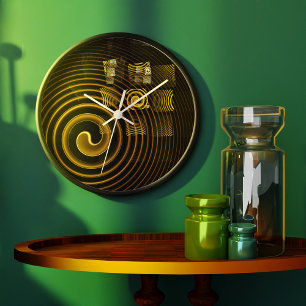 Hypnosis Abstract Art Round Large Clock