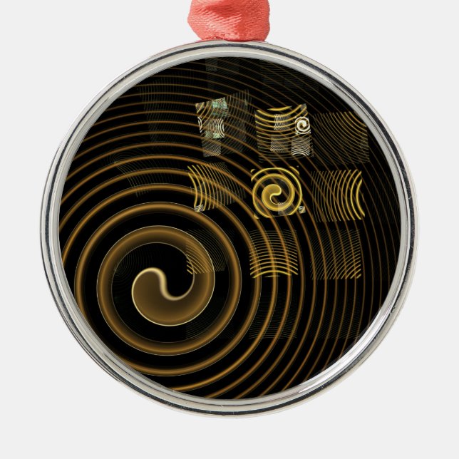 Hypnosis Abstract Art Round Metal Tree Decoration (Front)