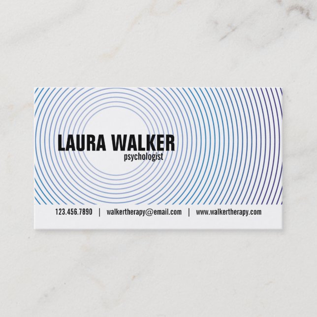 Hypnosis Circles - Blue Business Card (Front)