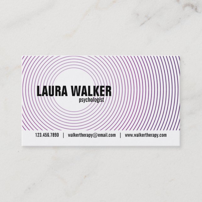 Hypnosis Circles - Purple Business Card (Front)