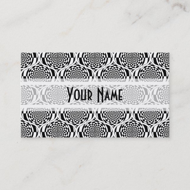 Hypnosis Pattern black white + your ideas Business Card (Front)