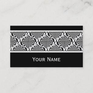 Hypnosis Pattern black white + your text Business Card