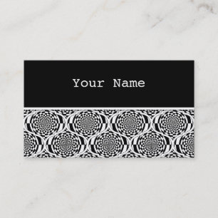 Hypnosis Pattern black white + your text Business Card