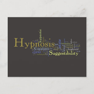 Hypnosis Word Art Post Card - Dark Background