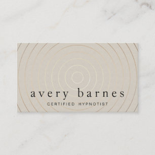 Hypnotherapist Modern Gold Circles Tan Business Card