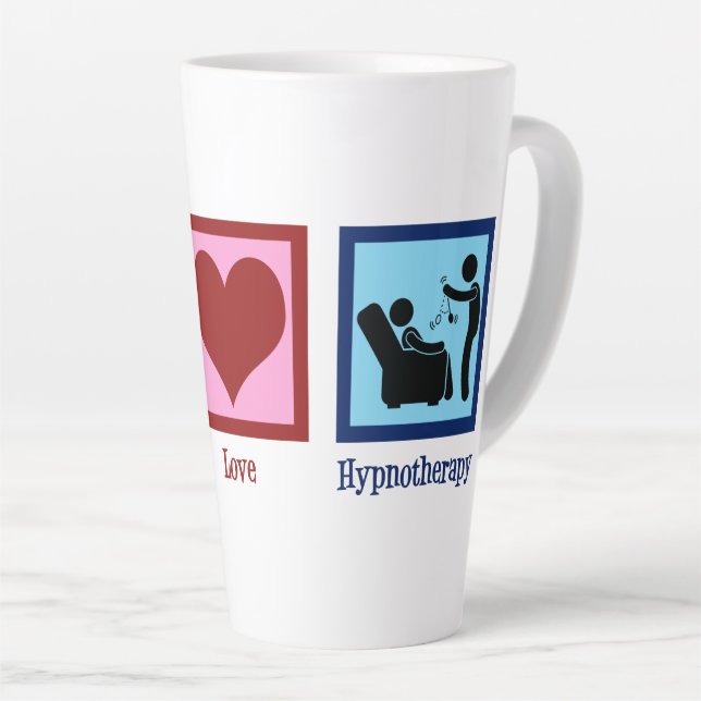 Hypnotherapist Peace Love Hypnotherapy Latte Mug (Right Angle)