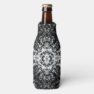 Hypnotic Abstract Black And White Modern Art Bottle Cooler