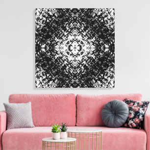 Hypnotic Abstract Black And White Modern Art Canvas Print