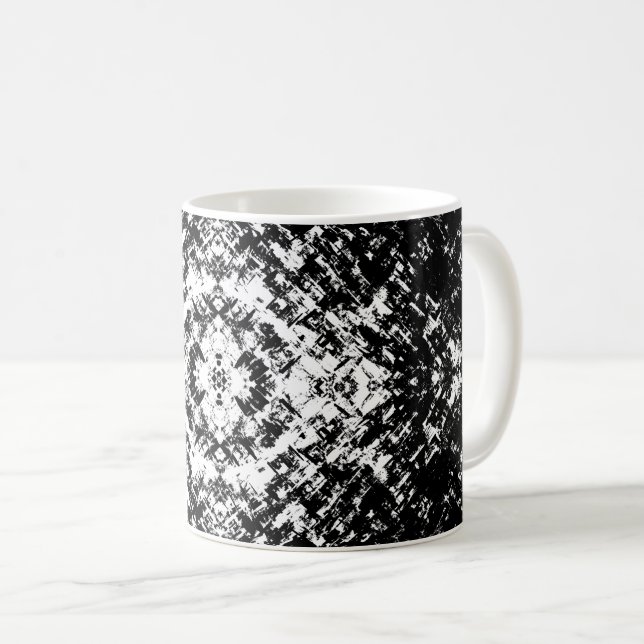 Hypnotic Abstract Black And White Modern Art Coffee Mug (Front Right)