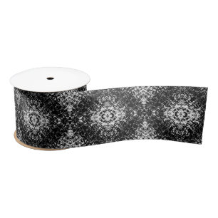 Hypnotic Abstract Black And White Modern Art Satin Ribbon