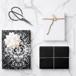 Hypnotic Abstract Black And White Modern Art Wrapping Paper Sheet