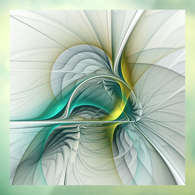 Hypnotic Abstract Golden Turquoise Teal Fractal (Sheet 3)