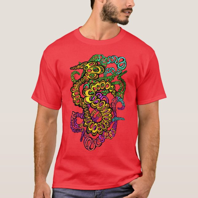 Hypnotic Amorphous Phantasmagoric Modern Groovy  T-Shirt (Front)