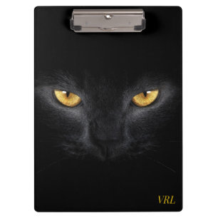 Hypnotic Black Cat Eyes Clipboard