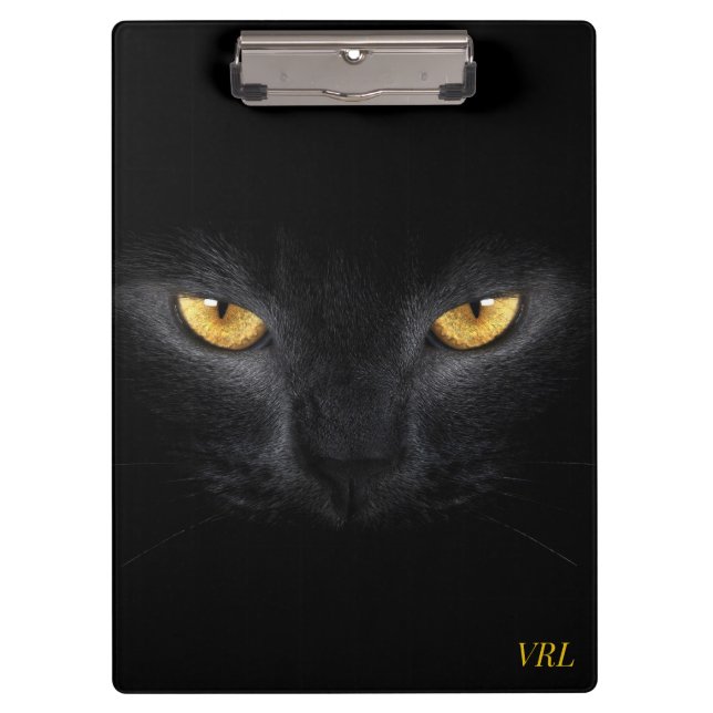 Hypnotic Black Cat Eyes Clipboard (Front)