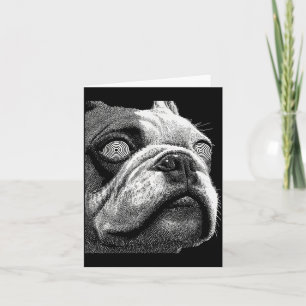 Hypnotic British Bulldog Weird Eyes Weirdcore Card
