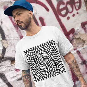 Hypnotic Chequered Pattern T-Shirt