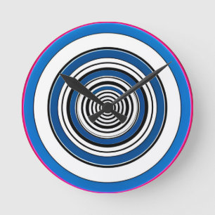 Hypnotic Circles Round Clock
