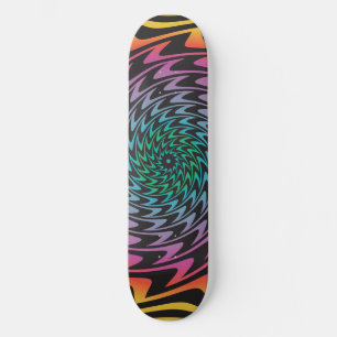 HYPNOTIC DISC Mesmerizing Hot Neon Zig Zag Spiral Skateboard