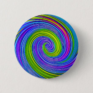 HYPNOTIC DISC Psychedelic Color Mesmerizing Spiral 6 Cm Round Badge