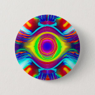 HYPNOTIC DISC Schizophrenic Psychedelic Eye 6 Cm Round Badge