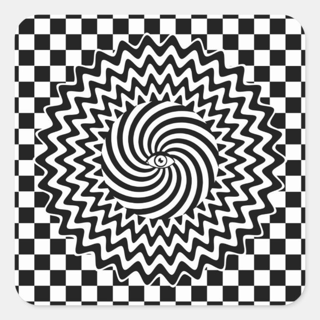 Hypnotic eye square sticker (Front)