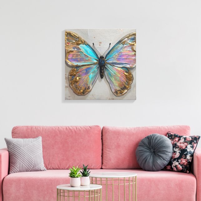 Hypnotic Floral Colour Flow Close-Up Canvas Print (Insitu(LivingRoom))