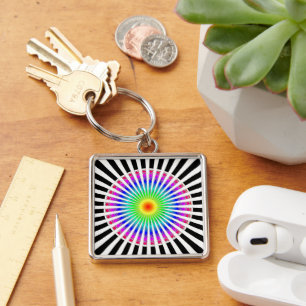 Hypnotic Flower Key Ring