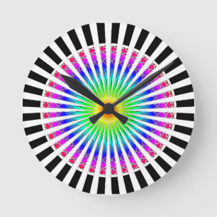 Hypnotic Flower Round Clock