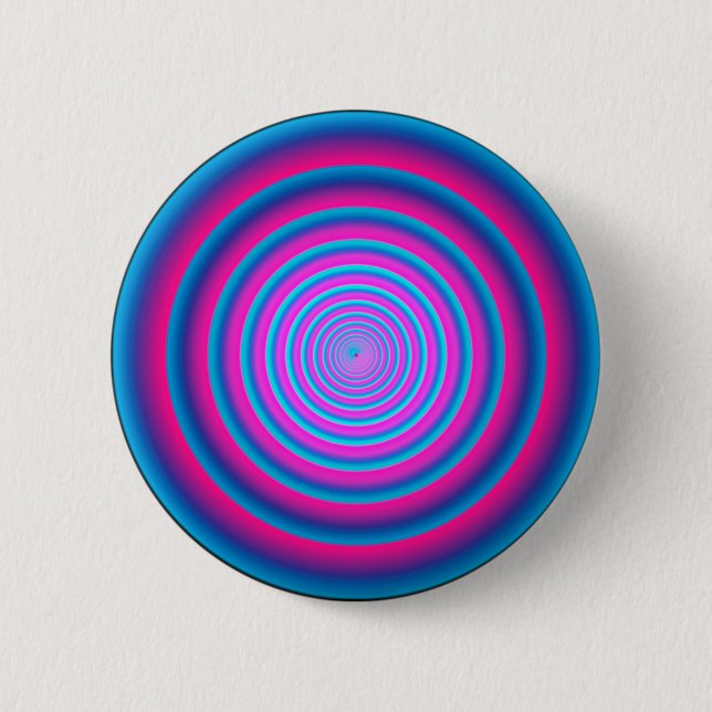 Hypnotic Fuzzy Purple Crazy Circular Vortex Disc 6 Cm Round Badge (Front)
