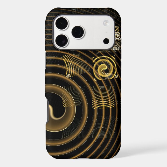 Hypnotic Golden Waves Modern Abstract Art (Back)
