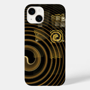 Hypnotic Golden Waves Modern Abstract Art Case-Mate iPhone 14 Case