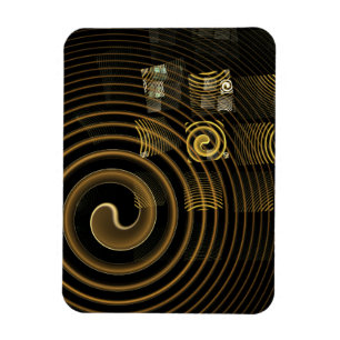 Hypnotic Golden Waves Modern Abstract Art Magnet