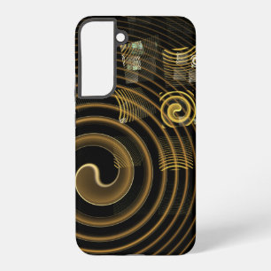 Hypnotic Golden Waves Modern Abstract Art Samsung Galaxy Case