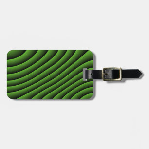 Hypnotic Green Wavy Lines Custom Luggage Tag