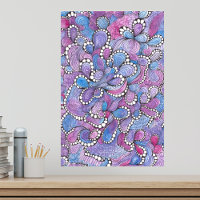 Hypnotic Hand-Drawn Purple Organic Swirls Artwork