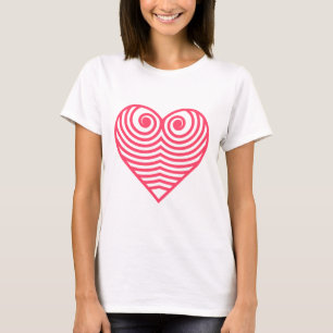 Hypnotic Love – Minimalist Red Contoured Heart T-Shirt